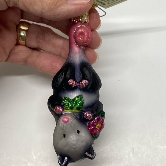 Old World Christmas Blossom Opossum Glass Blown Christmas Tree Ornament Fun - Picture 8 of 14